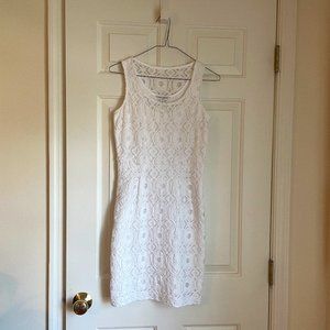 White lace mini dress